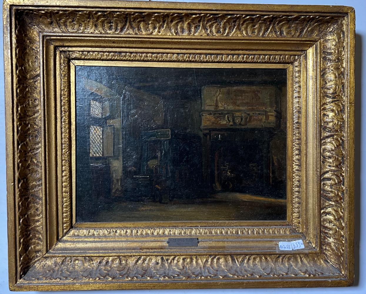 The interior of the castle ( oil on canvas)