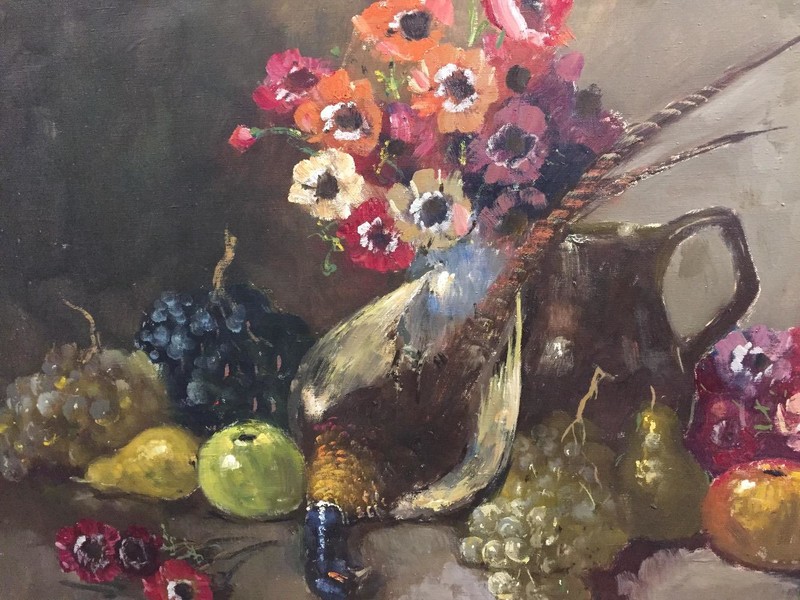 Stillife with fruit and a pheasant