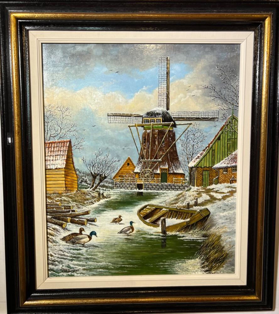 Holland in the wintertime ( oil on canvas )