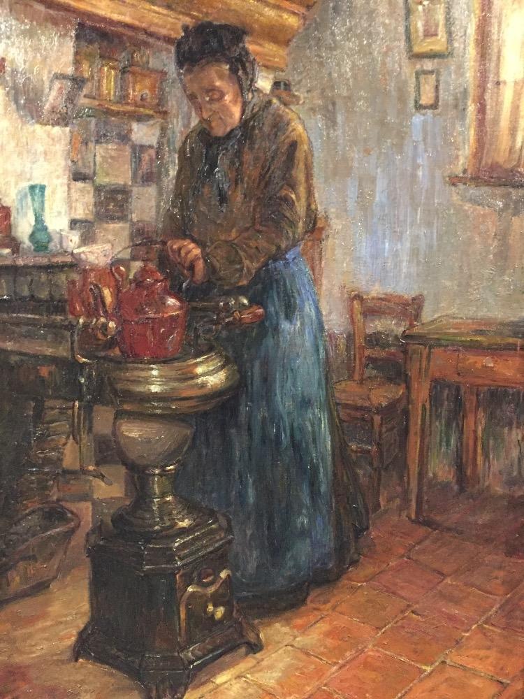 Granny is making coffee
