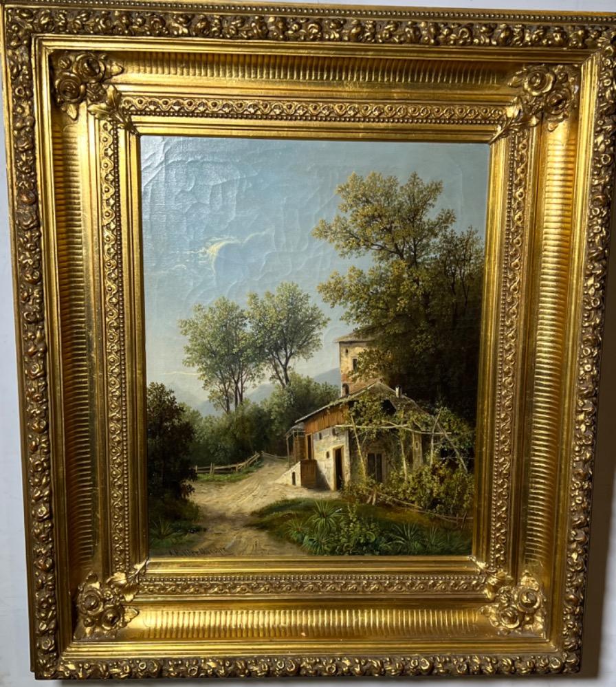 House in the mountains near München ( oil on canvas )