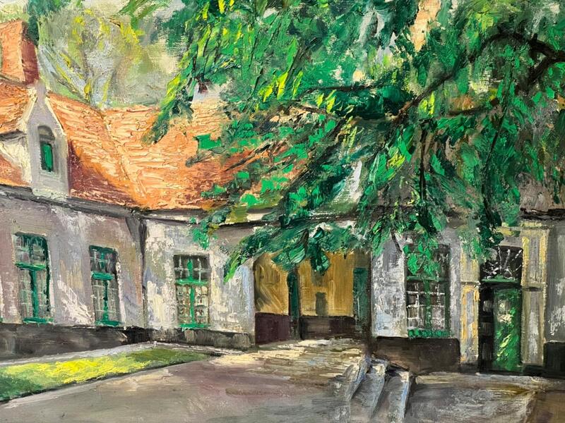 Houses in Bruges in the summertime ( oil on canvas )