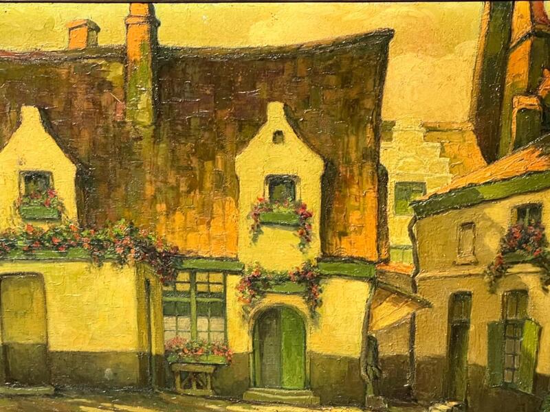 Houses in Bruges ( oil on canvas )