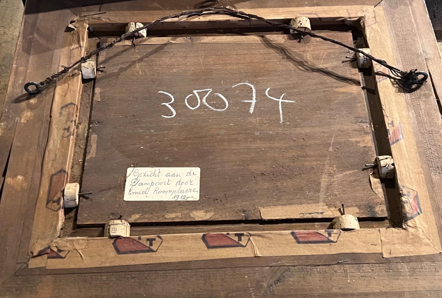 Houses near the canal ( oil on panel )