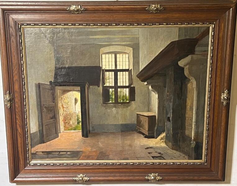 Interior in Flanders ( oil on canvas)