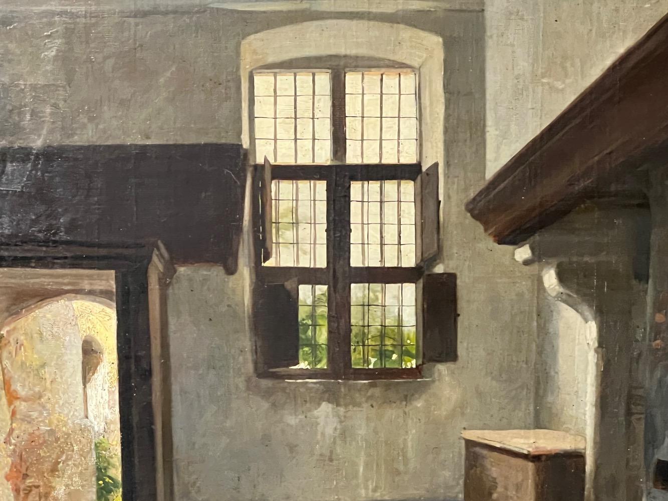 Interior in Flanders ( oil on canvas)