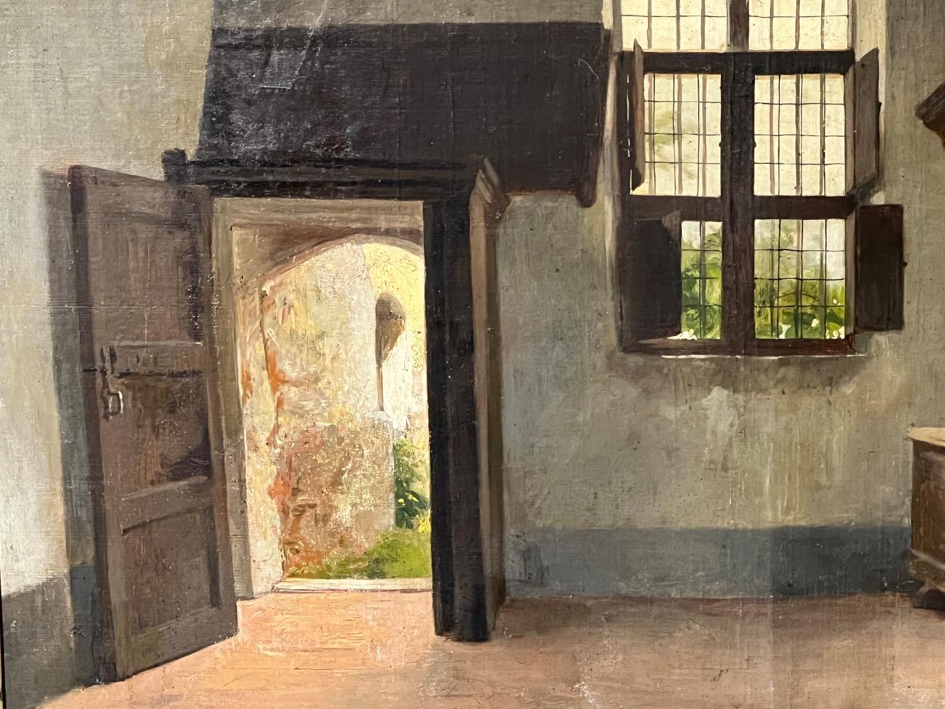Interior in Flanders ( oil on canvas)