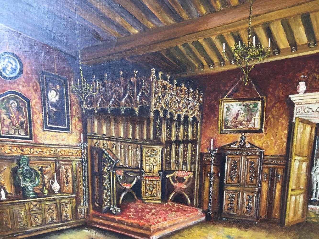 Interior of the castle of Gaesbeek ( oil on canvas)