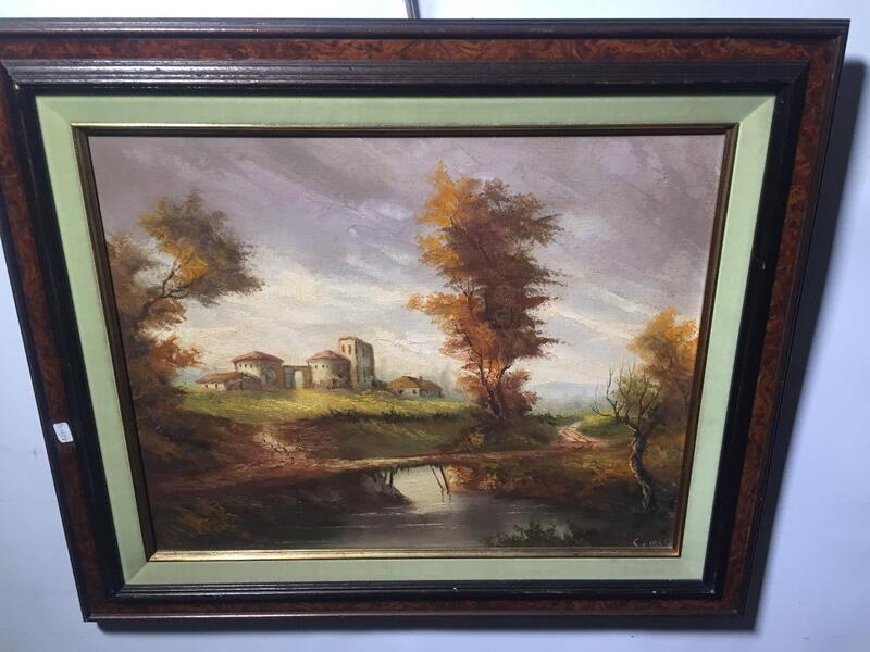 The castle in the Hills ( oil on canvas)