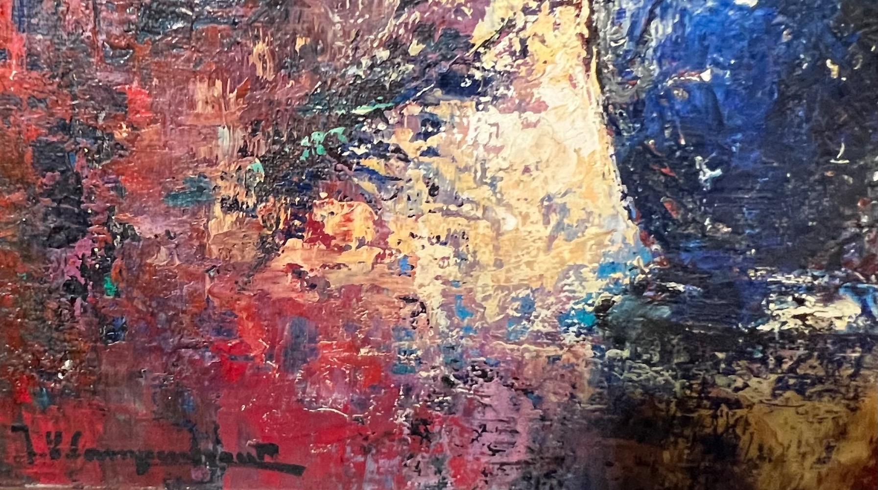 Stillife with flowers and a painting (oil on canvas)