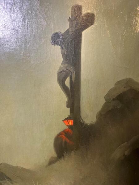 Jesus at the cross ( oil on canvas )