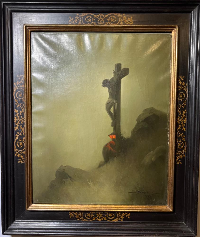 Jesus at the cross ( oil on canvas )
