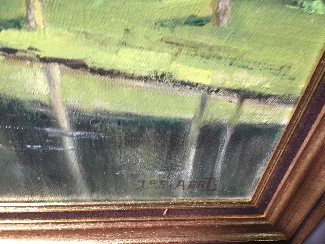 The chapel at the riverside ( oil on canvas)