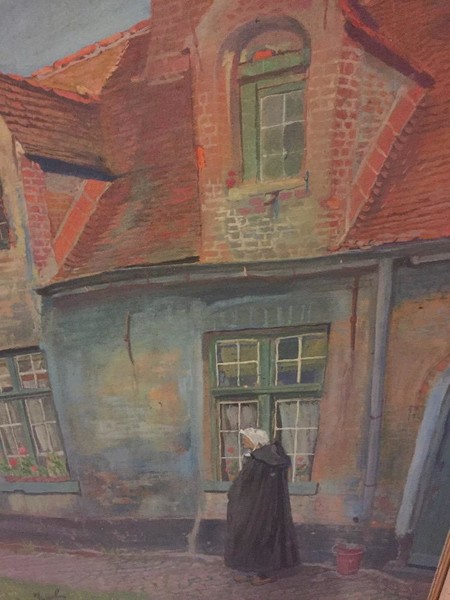 Women walking in the streets of Bruges 