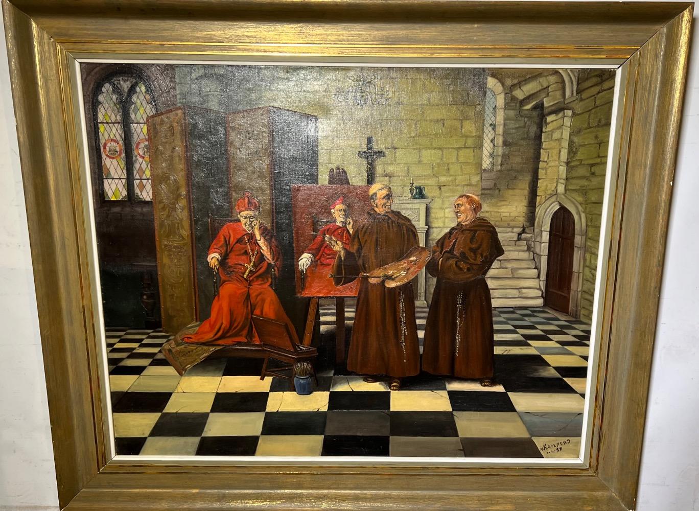 The portrait of the cardinal ( oil on canvas)