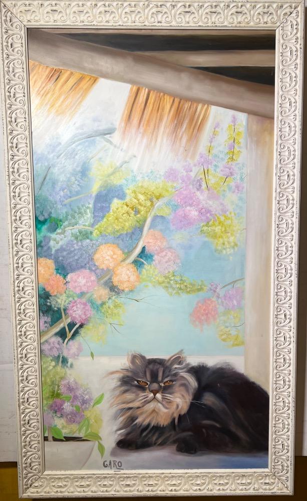Kitty , the grumpy cat ( oil on canvas)