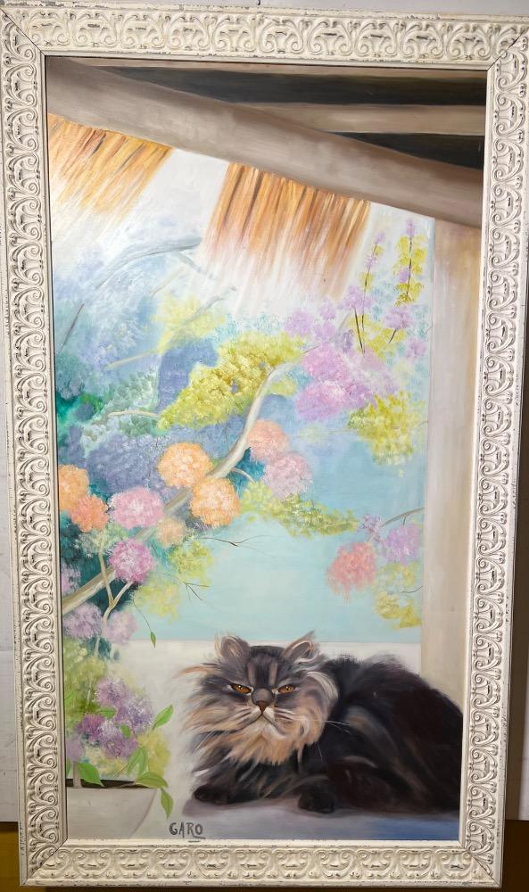 Kitty , the grumpy cat ( oil on canvas)