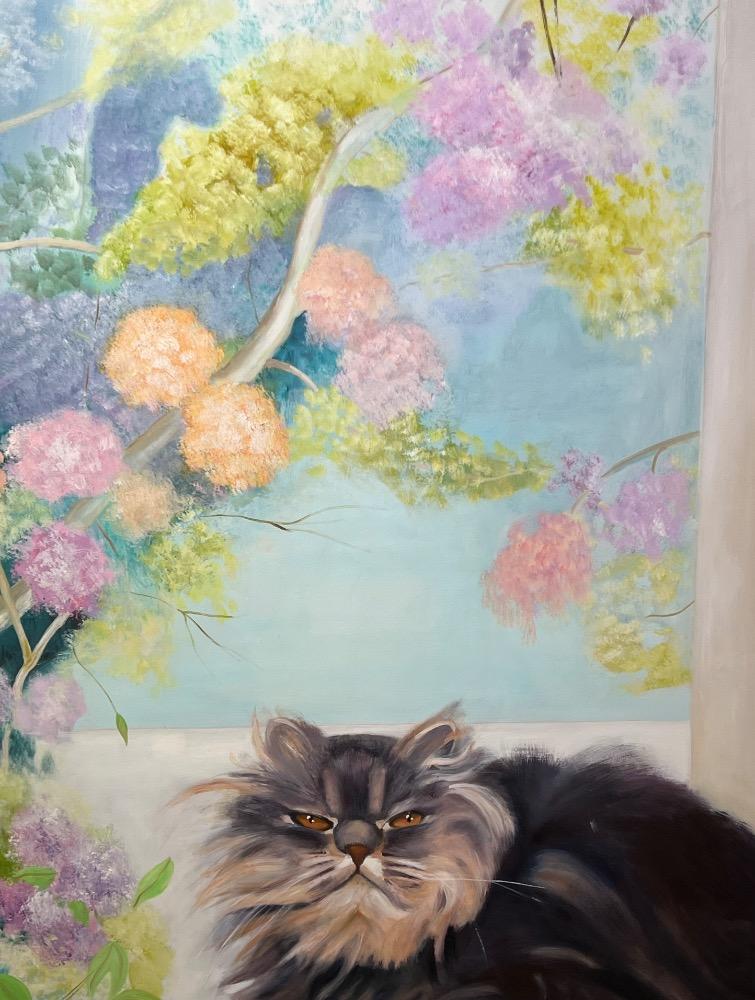 Kitty , the grumpy cat ( oil on canvas)