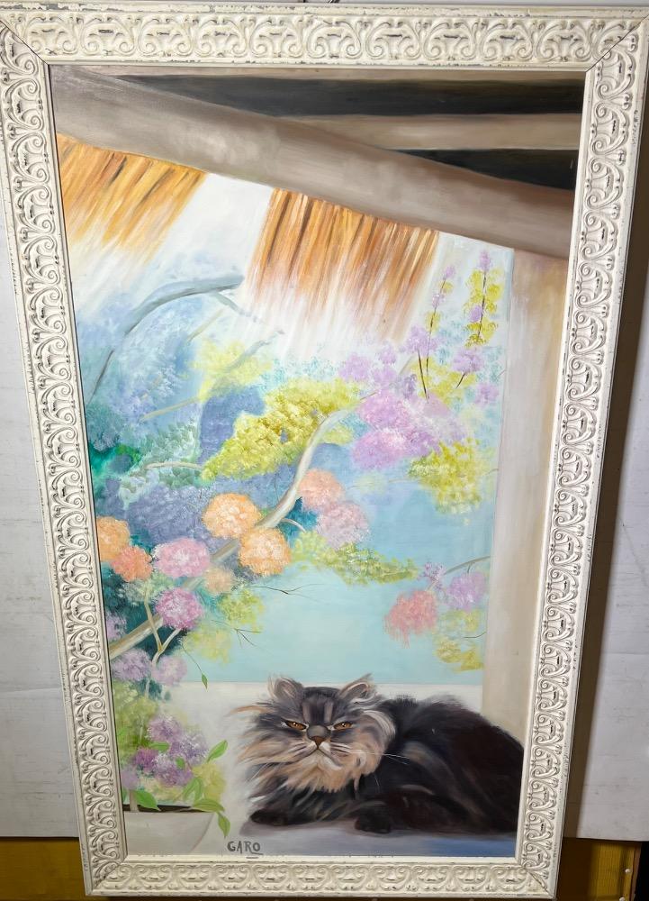 Kitty , the grumpy cat ( oil on canvas)