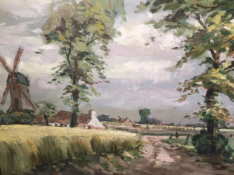Landscape in Flanders in the summertime ( oil on canvas)