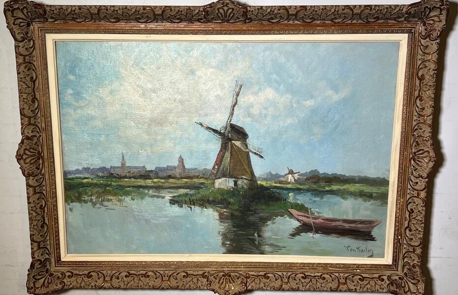 Landscape in Holland ( oil on canvas )