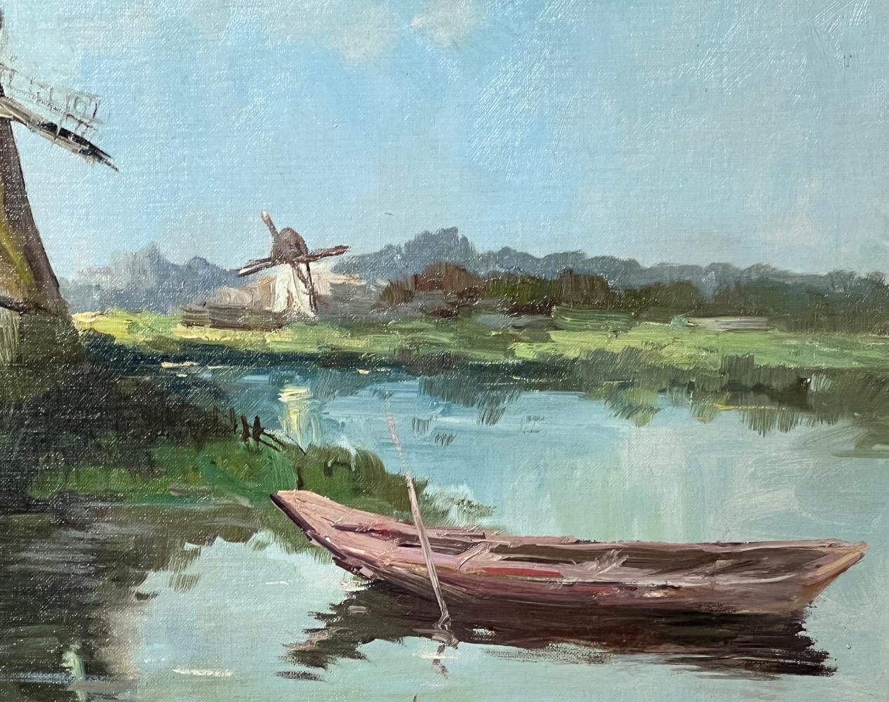 Landscape in Holland ( oil on canvas )