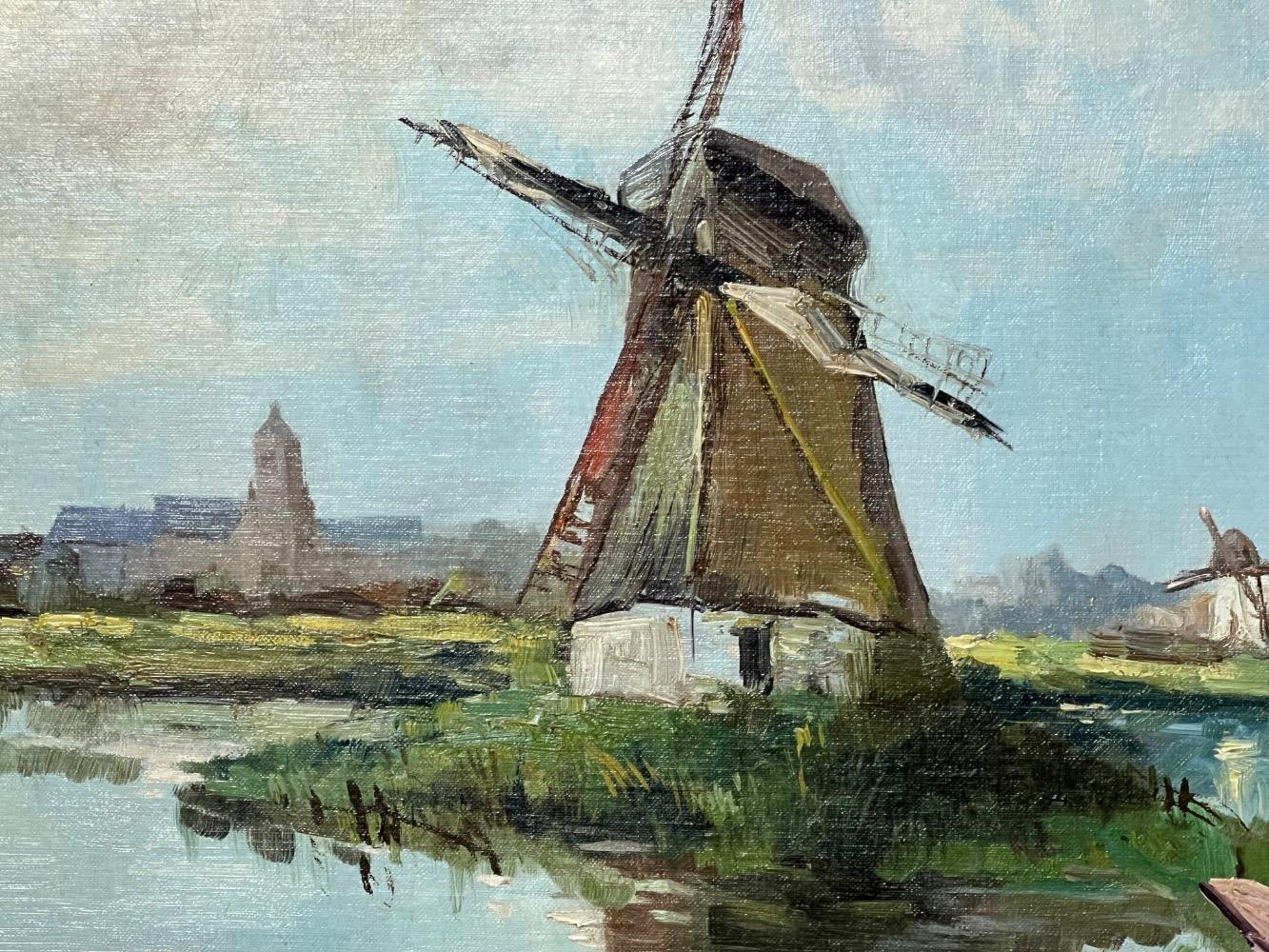Landscape in Holland ( oil on canvas )