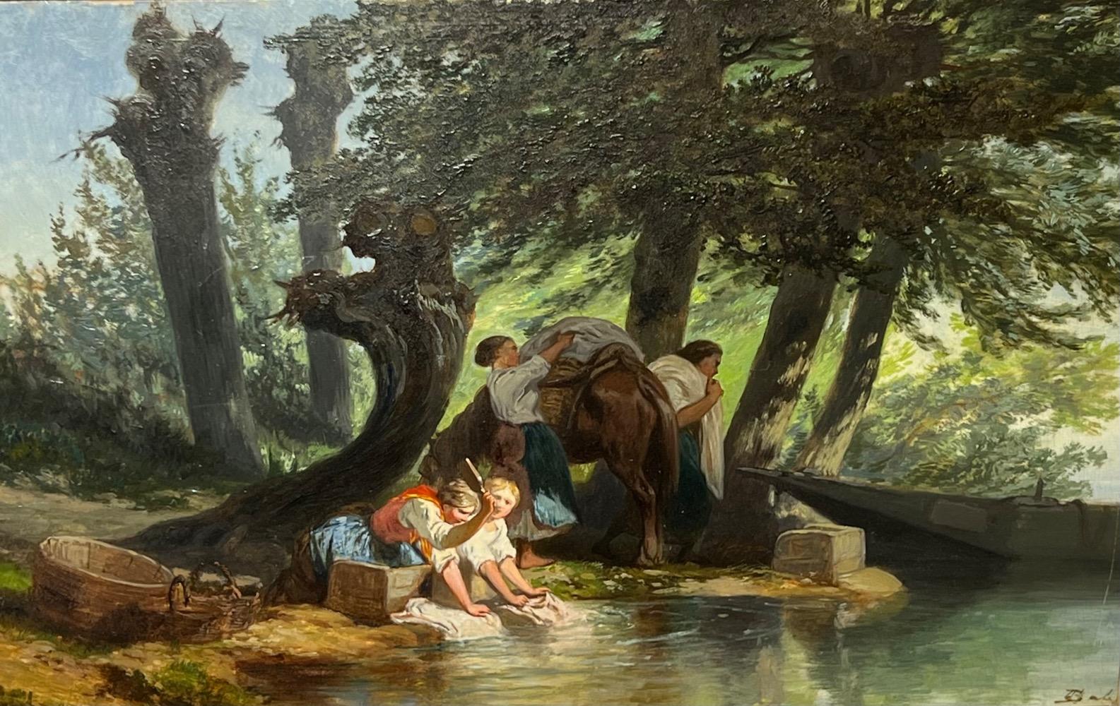 Laundry day ( oil on panel )