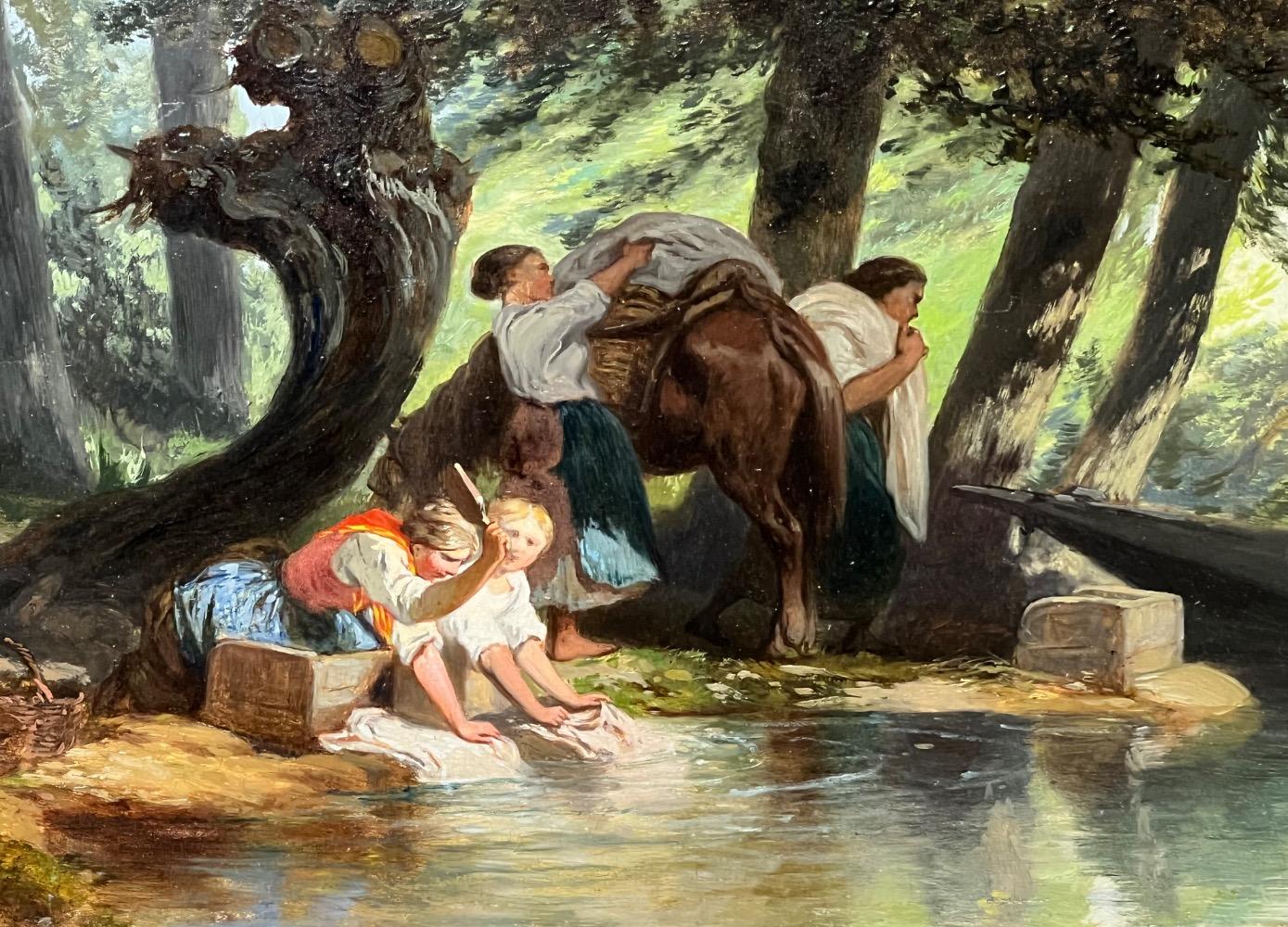 Laundry day ( oil on panel )
