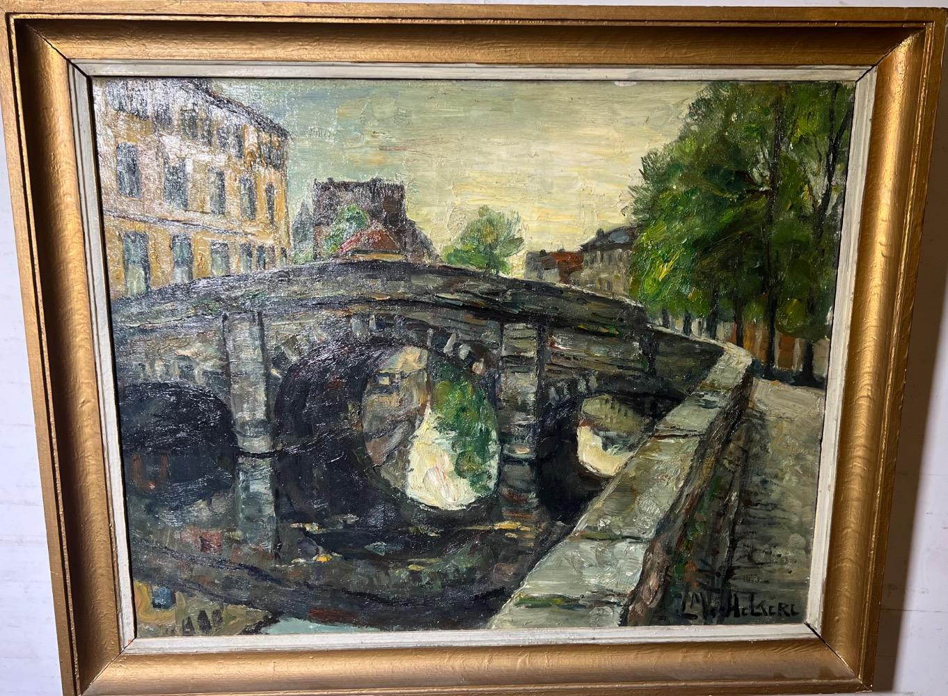 Canal in Bruges ( oil on canvas )