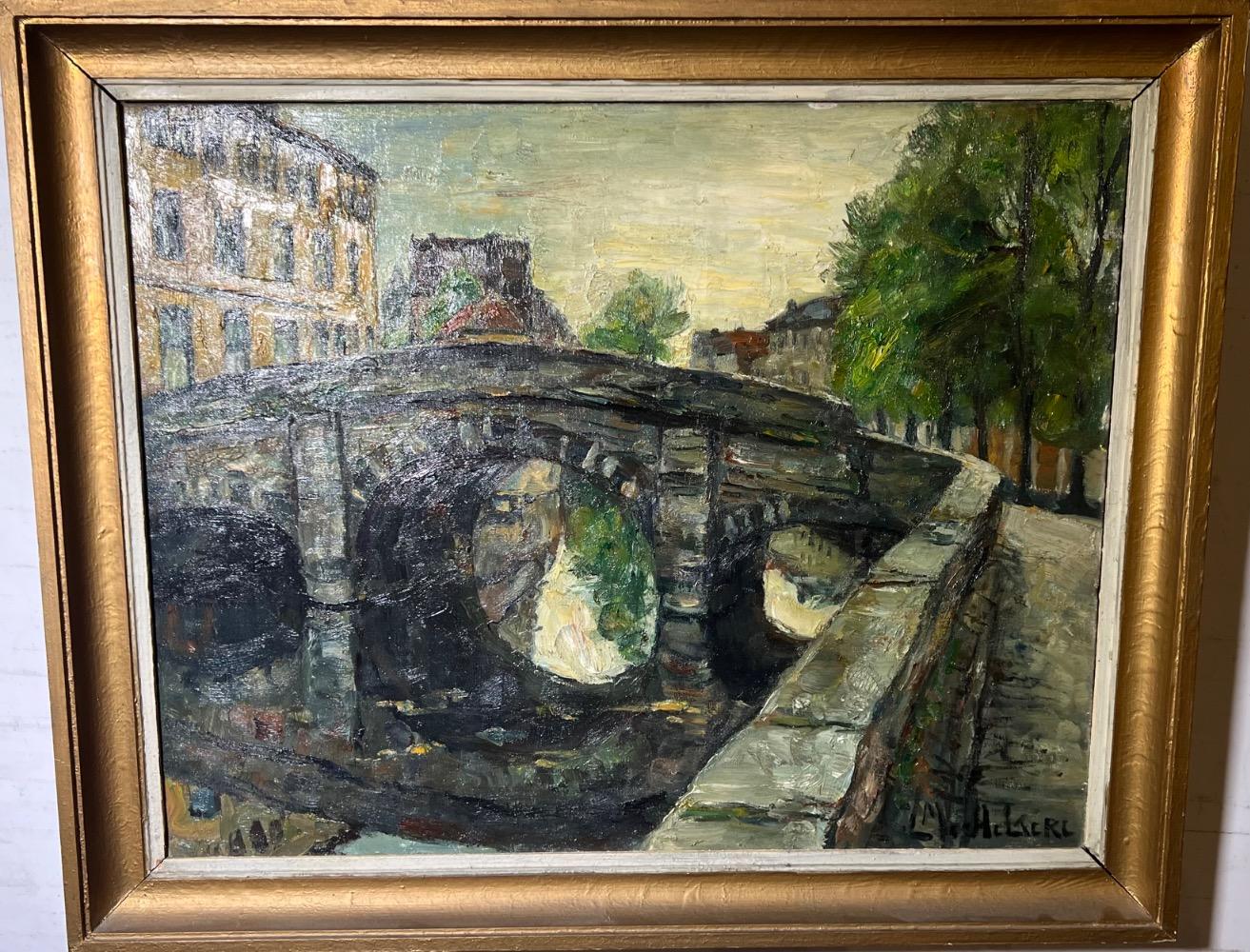 Canal in Bruges ( oil on canvas )