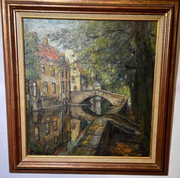 Canal in Bruges ( oil on canvas )