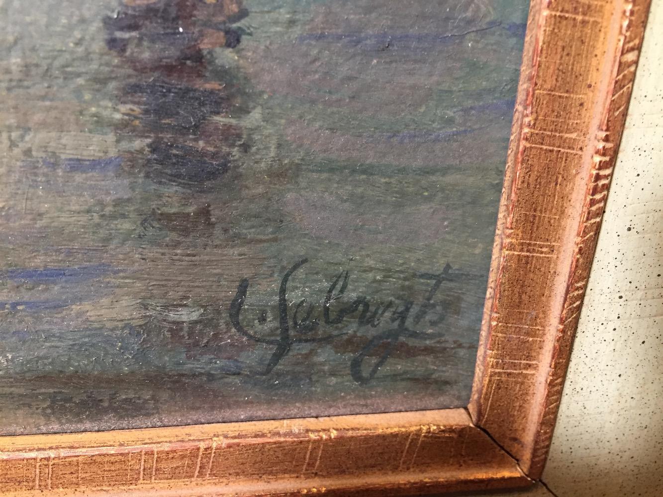 The port of Antwerp ( oil on panel )