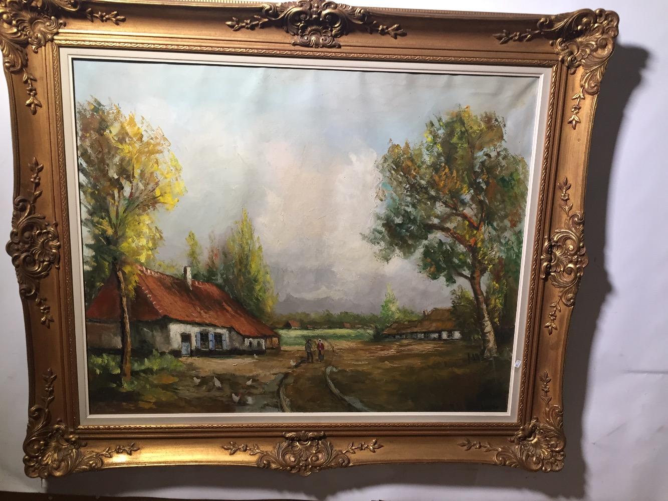 Daily Life at the farm ( oil on canvas)