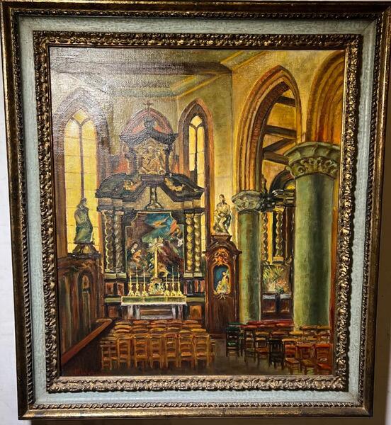 Church interior ( oil on canvas)