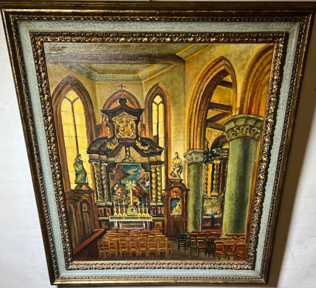 Church interior ( oil on canvas)