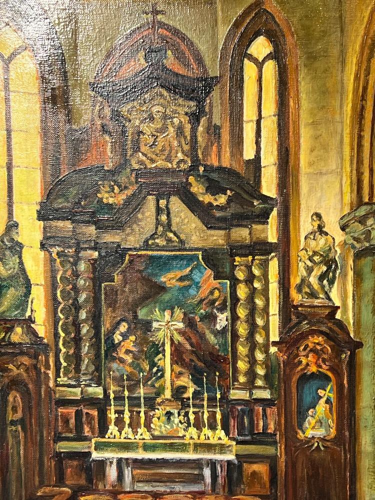 Church interior ( oil on canvas)