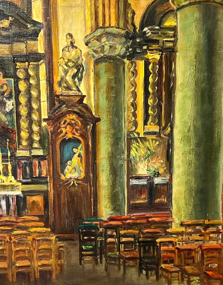 Church interior ( oil on canvas)