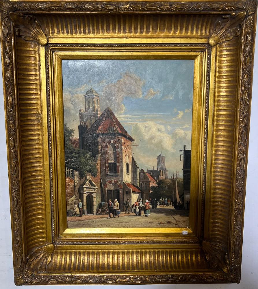 Market day ( oil on panel )
