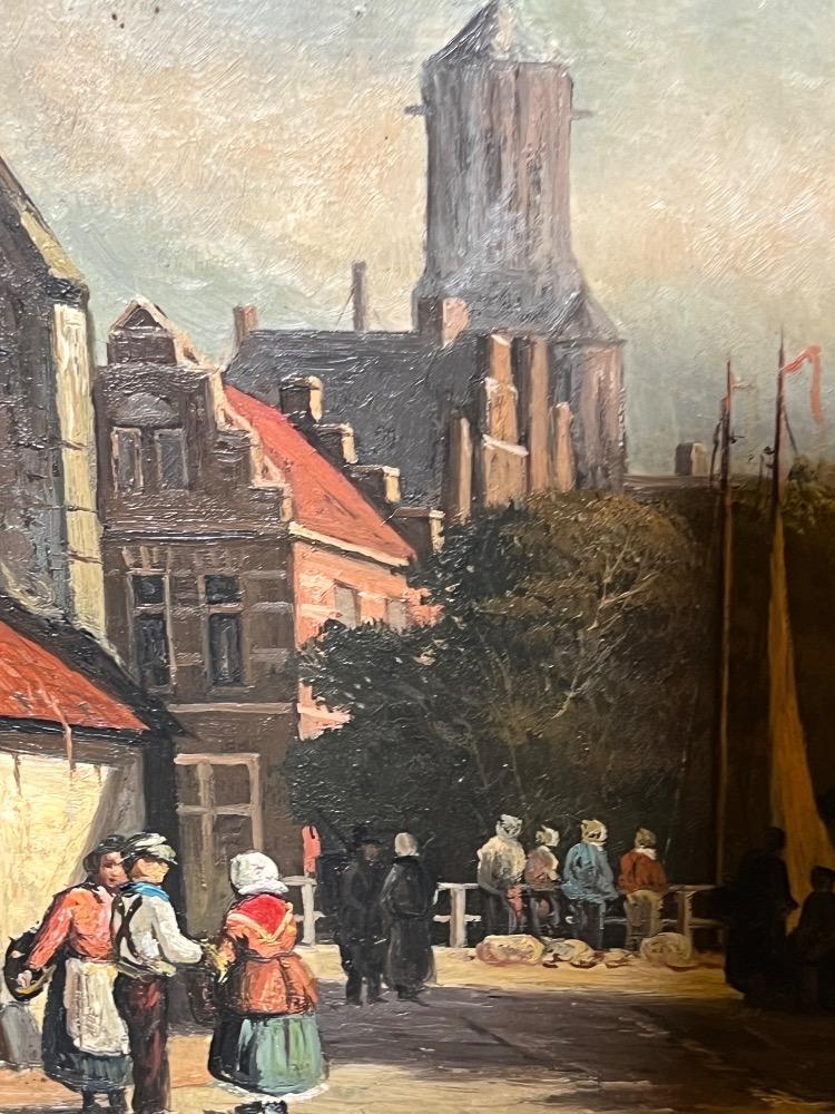 Market day ( oil on panel )