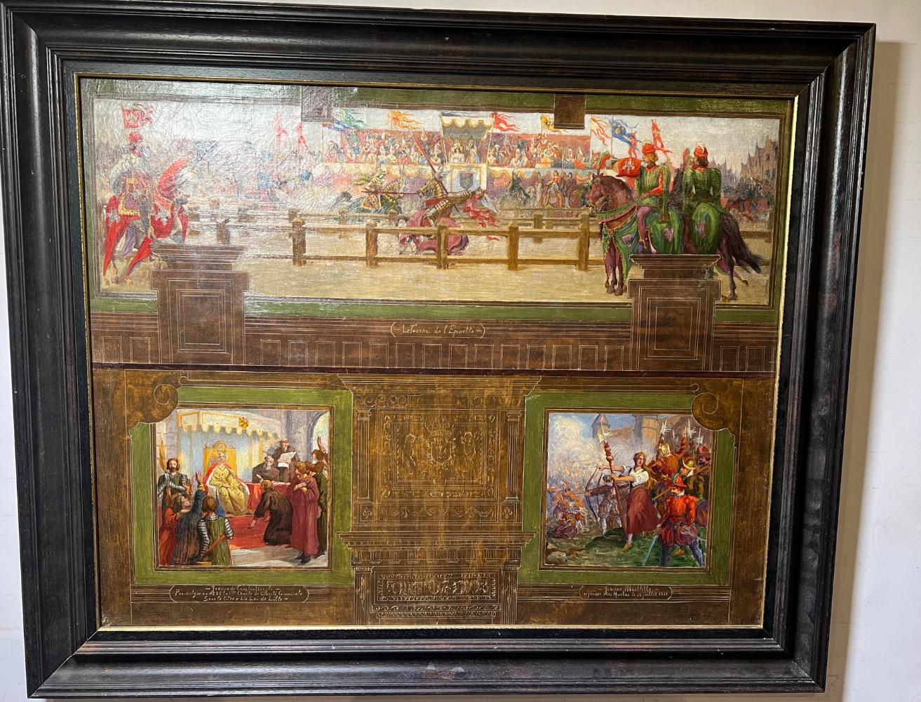 Medieval historical scenes ( oil on canvas)