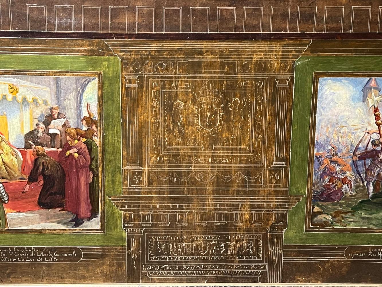 Medieval historical scenes ( oil on canvas)