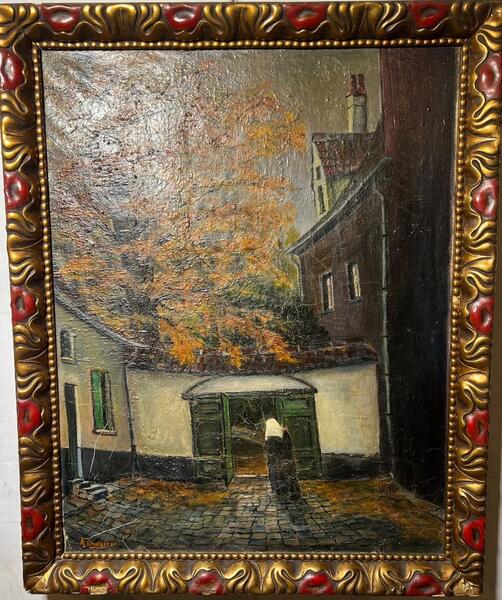 Nun at the Beguinage of Ghent ( oil on canvas )