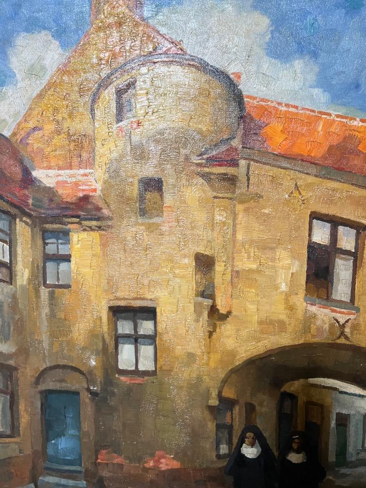 Nuns on the run in Bruges ( oil on canvas )
