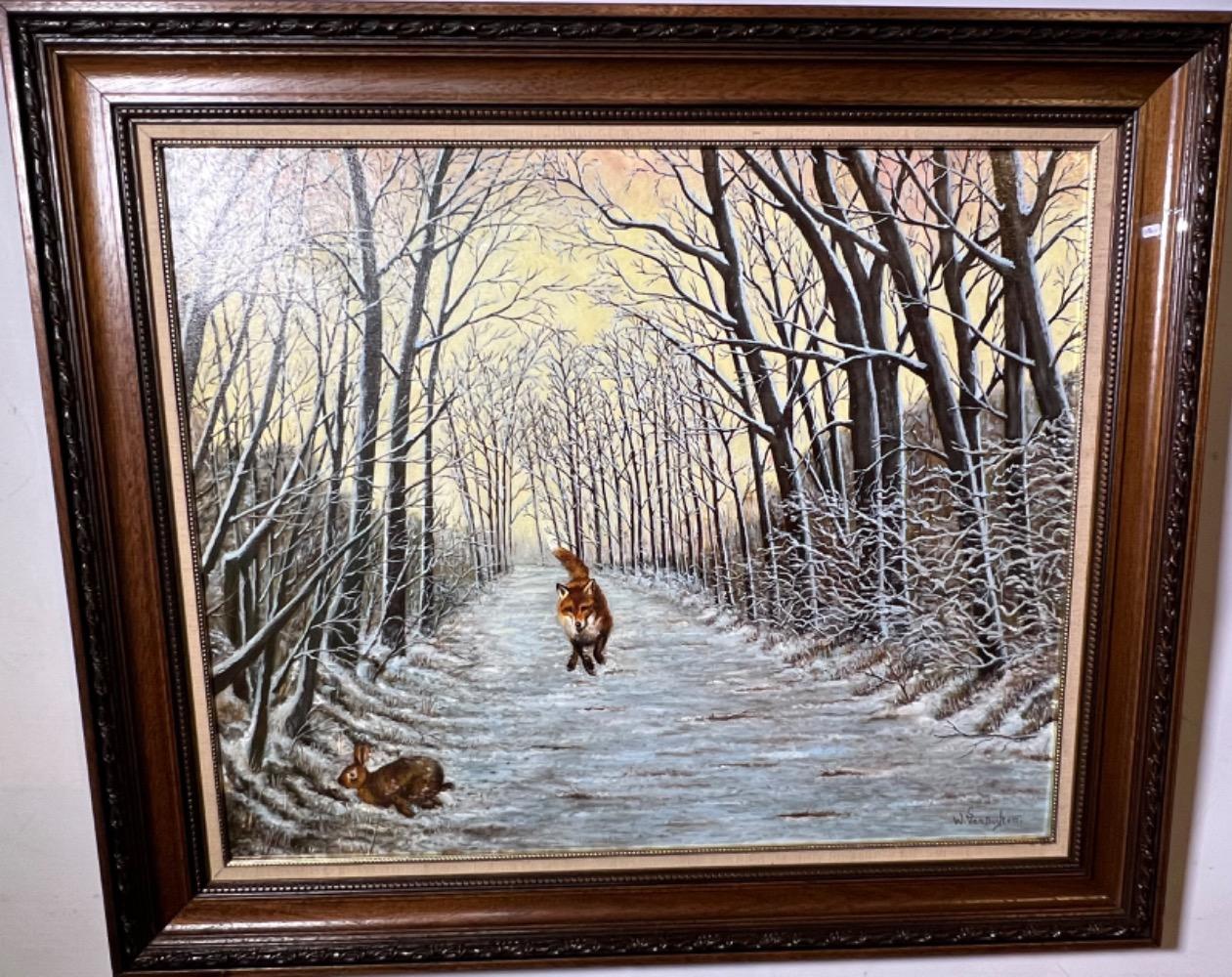 On the run for the fox ( oil on canvas )