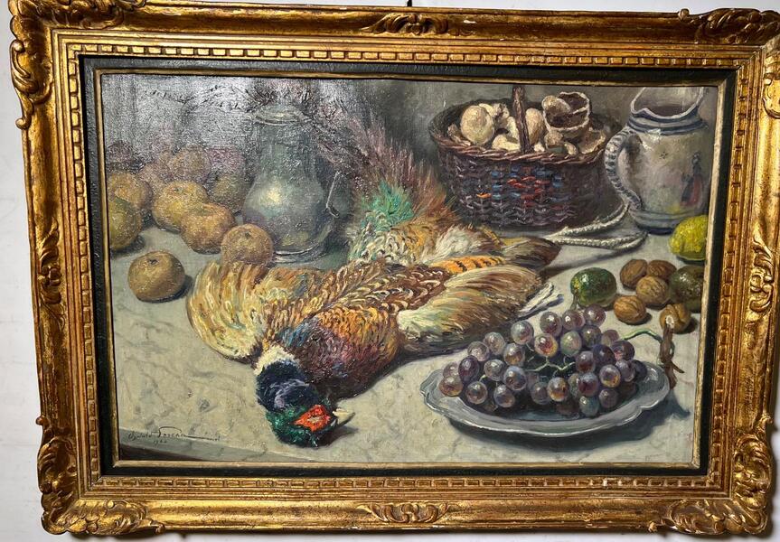 Stillife with a pheasant ( oil on canvas )