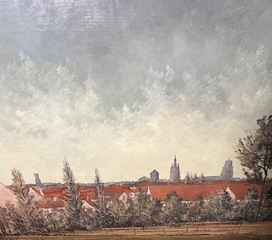 Panoramic view of Bruges ( oil on canvas)