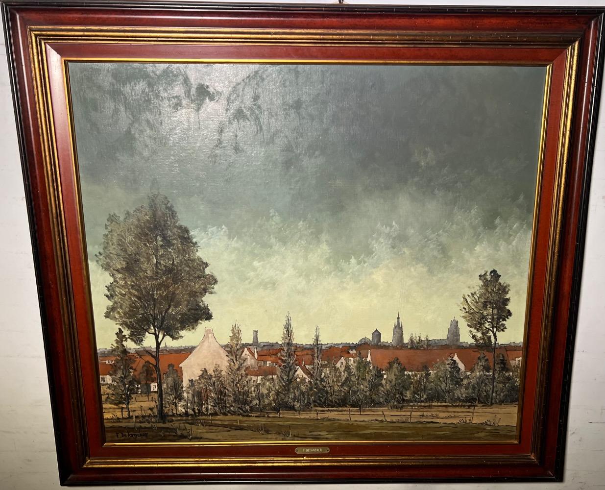 Panoramic view of Bruges ( oil on canvas)