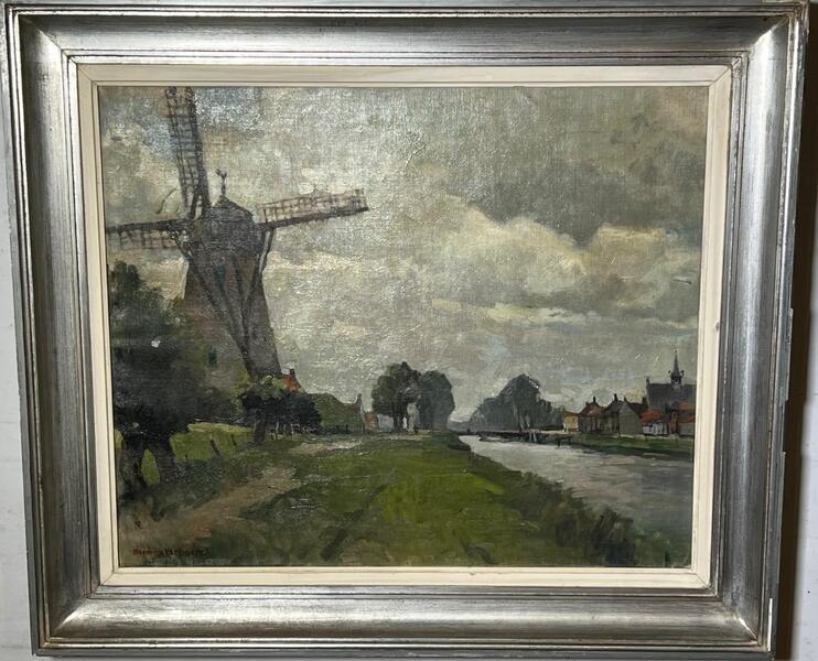 Panoramic view of Damme ( oil on canvas )