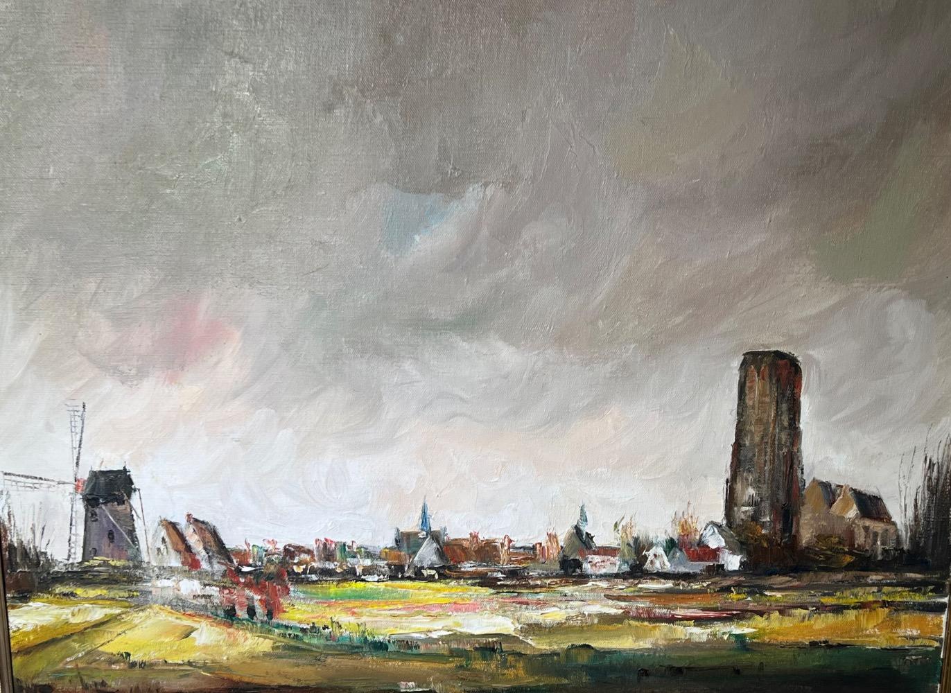 Panoramic view of Damme ( oil on canvas )